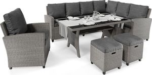 di volio Gartenmöbel-Set ROSSANO, Terrassenmöbel Lounge Set aus Polyrattan - Ecksofa, Tisch, Sessel & 2 Hockern, wetterfeste & langlebige Sitzgruppe di volio Gartenmöbel-Set ROSSANO, Terrassenmöbel Lounge Set aus Polyrattan - Ecksofa, Tisch, Sessel & 2 Hockern, wetterfeste & langlebige Sitzgruppe