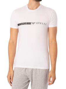 Emporio Armani Herren Lounge Crew T-Shirt, Weiß S