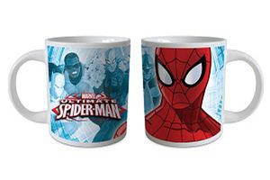 Spiderman - Face - Keramik Tasse Kinderbecher - Größe Ø7,3 H8,3 cm