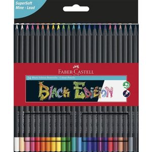 FABER-CASTELL Dreikant-Buntstifte Black Edition 24er Etui