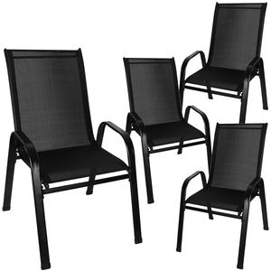 Gartenstühle Stapelbar bis 150 kg - Klappstuhl 88 x 71 cm für Garten und Balkon 4 Stück - Widerstandsfähiger Stahlrahmen und PVCInnenverkleidung 25415