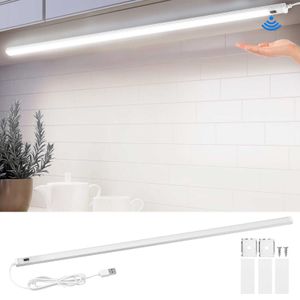 50cm LED Unterbauleuchte USB mit Sensor, 7W Küchenlampe mit Bewegungsmelder, LED Lichtleiste, Schrankbeleuchtung Schranklicht, Kaltweiß