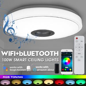 ECSEE WIFI bluetooth LED Deckenleuchte Deckenlampe Lautsprecher Musik + Fernbedienung
