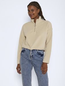 Kurzer Fleecový svetr s kulatým výstřihem a zipem Košile s dlouhým rukávem NMMISSER | S