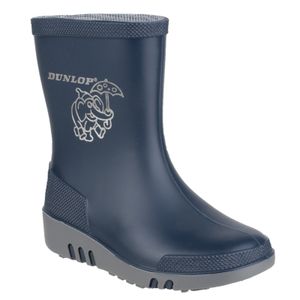 Dunlop Mini Kinder Gummistiefel Elefant FS2808 (29 EU) (Blau/Grau)