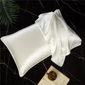 Maulbeerseide-Kissenbezug Standard 48 x 74 cm, einseitig, Seide, 600 Stück, hypoallergen, Hautgesundheits-Kissenbezug (1 pcs)Weiß