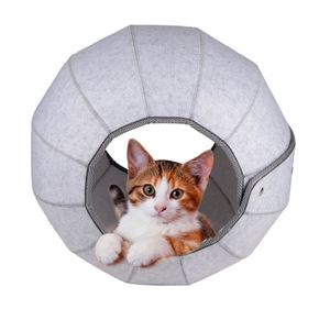 maxxpro Pelíšek pro kočky - Hračka pro kočky - Kočičí jeskyně - Multifunkční - Flexibilní - Plst a plyš - Šedý
