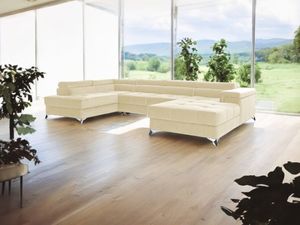 Narożnik z funkcją spania RADUS U-shape, sofa rozkładana z funkcją spania narożnik, sofa rozkładana do salonu kanapa z funkcją spania beżowa