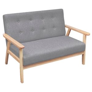 vidaXL Sofa-Set 2-tlg. Stoff Hellgrau