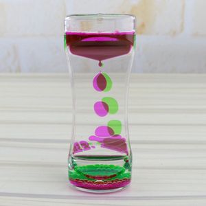 Zweifarbige Flüssigkeit Sanduhren,Liquid Bubbler/Timer für sensorisches Spielspielzeug, Fidget Spielzeug und Stressmanagement Rosagrün