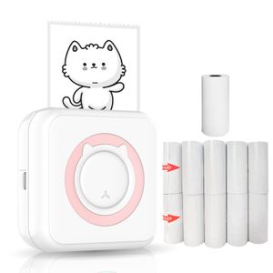 Mini-Drucker Fotodrucker für Smartphone Bluetooth Sofortbild-Thermodrucker mit 10 selbstklebenden Papierrollen 1 Thermopapierrolle Kompatibel mit iOS Android