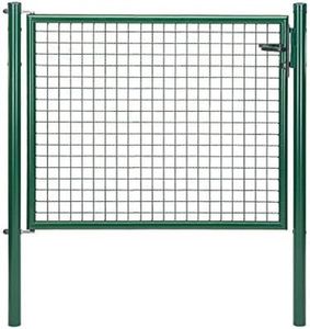 Alberts Wellengitter-Einzeltor mit Zubehör, Breite 125 cm, Höhe 100 cm, grün, zum Einbetonieren, Pfostenstärke 60 mm