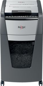 Rexel Optimum AutoFeed+ 300M Aktenvernichter mit Partikelschnitt P-5, 2 x 15 mm, bis 300 Blatt, schwarz