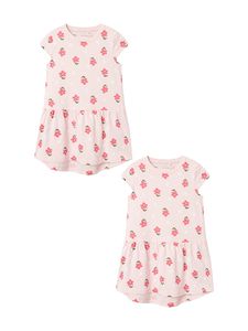 Kleid 2er-Set kurzarm Baumwolle kurzes Kinder Midi Dress |