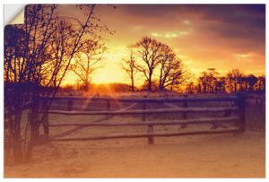 ARTland Wandbild, selbstklebend Sonnenaufgang im Februar Größe: 60x40 cm