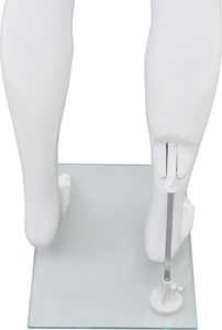 vidaXL Mužská figurína so skleneným podstavcom biela 185 cm