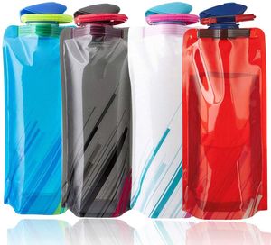 700ML Faltbare Wasserflaschen Trinkflasche Trinkrucksäcke, Flexible zusammenklappbare Wiederverwendbare Wasser Gewicht Tasche für Wandern,Abenteuer,Reisen