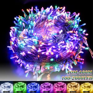 100M 1000LED 8 Leuchtmodi LED Lichterkette für Weihnachtsbaum Party Garten Dekoration Weihnachtsbeleuchtung Lichterketten Innen Lichtschlauch Strom