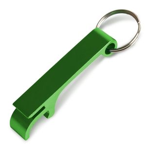 Aluminium Schlüsselanhänger 65mm x 12mm  als Flaschenöffner "17er Schlüssel" grün 10 Stück