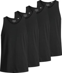 JACK&JONES pánské tílko, 4-pack - JACBASIC TANKTOP, jednobarevné, bavlna černá L