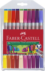 Obojstranné plstené perá Faber Castell s dvojitým vláknovým hrotom balenie 20 ks
