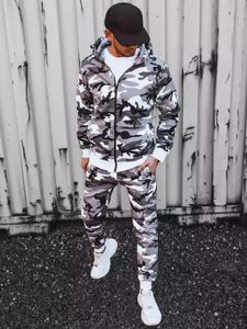 Dstreet Męski dres Water Camouflage-jasnoszary XXL