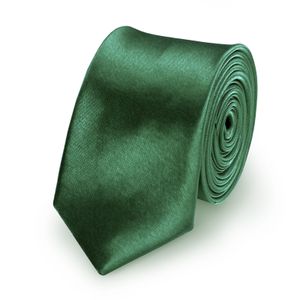 Krawatte Dunkelgrün slim aus Polyester einfarbig uni schmale 5 cm