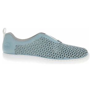 Rieker Damen Slipper perforiert Lochmuster Stretch 52866, Größe:39 EU, Farbe:Blau