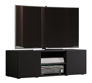 Lowina95 TV Tisch 2 Türen 2 Schubladen schwarz.