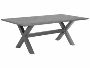 BELIANI Vonkajší jedálenský stôl Sivý hliníkový lamelový rošt 200 x 105 cm, obdĺžnikový vonkajší moderný priemyselný štýl