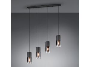 Trio Pendelleuchte Robin in Schwarz-Matt und Grau E27 4-flammig Trio Pendelleuchte Robin in Schwarz-Matt und Grau E27 4-flammig