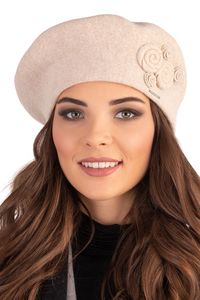Vivisence damen baskenmütze eleganter wintermütze warm und gemütlich kopfbedeckung an winter und herbst warm dick strickmütze, klassisch mütze für frauen, hergestellt in der eu, beige, einheitsgröße