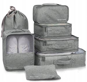Organizer für Kleidung Organizer Set Kleidertaschen Reiseorganizer Reisetaschen 7 Stück In Grau