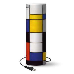 MuchoWow® MuchoWow® Svítidla Stojací lampy LED lampa Včetně LED lampy Kompozice A - Piet Mondrian 50x50cm Lampa - Stojací lampa obývací pokoj ložnice dětský