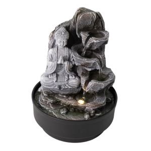 Zimmerbrunnen mit LED-Beleuchtung, Dekobrunnen “Buddha Anjali Mudra” für die Wohnung