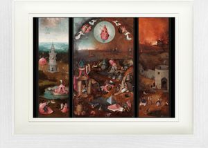 Hieronymus Bosch Gerahmtes Bild Mit Edlem Passepartout | Wand-Bilder | Im Bilderrahmen - Das Jüngste Gericht, Triptichon, Circa 1482 (30 x 40 cm)