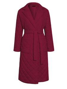 Damen Steppmäntel Langarm Mantel Trenchcoats Outwear Winter Warm Winterjacke Jacket Claret,Größe XL
