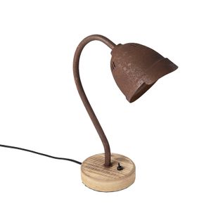QAZQA - Landhaus | Vintage Rustikale Tischlampe rostbraun - Rax | Wohnzimmer | Schlafzimmer - Metall Andere - LED geeignet GU10