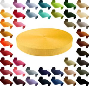 50m PP Gurtband 50mm extrem robust Polypropylen Tragband Farbwahl über 40 Farben, Gurtband:844 dunkelgelb