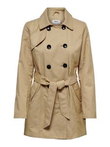 ONLY Damen Mantel Jacke Long Trenchcoat, Farbe:Braun, Größe:XL