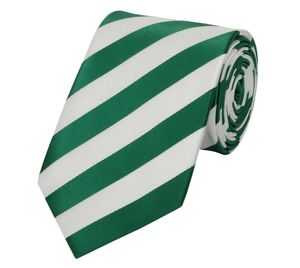 Fabio Farini - Krawatte - Grüne Herren Krawatten - Schlips mit Farbton Grün in 8cm Breit (8cm), Grün/Weiß