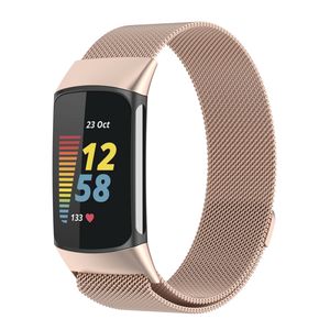 Strap-it® Fitbit Charge 5 Milanese Armband (Champagner)