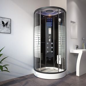 HOME DELUXE - Dampfdusche Black PEARL (Cr) 100x100 cm mit Dampf Dusche Regendusche Komplettdusche