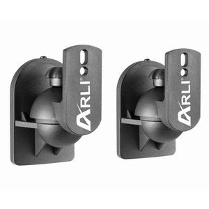 2x ARLI Wandhalter für Lautsprecher schwarz I Universal Wandhalterung Boxen Wand Halter Halterung