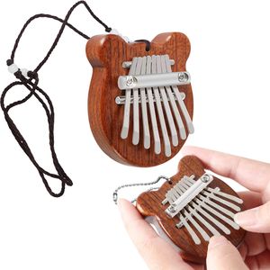 MAJA DESIGN 8 Tasten Mini-Kalimba, niedliche Bärenform, tragbares Musikinstrument/Fingerpiano, braun