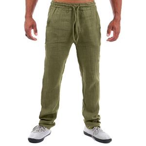 Morydal Herren Elastische Haremshose Lässige Baumwolle Leinen Baggy Übergroße Yoga Hippie Hose,Farbe: Armeegrün,Größe:3XL