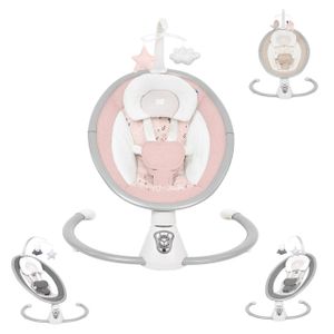 Kikkaboo elektrische Babywippe Twiddle, Schaukelfunktion, Fernbedienung, Timer rosa