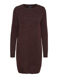 Vero Moda Strickkleid langer Pulli - VmDoffy Rundhals Long-Pullover, Farbe:Rot, Größe:XL