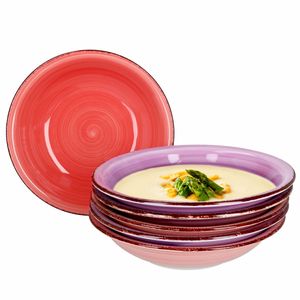 Mambocat Lila 6er Suppenteller Set I 6 Personen I 6 Violett-Töne Soup Bowl