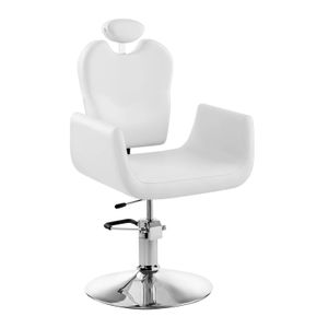 Physa - Friseurstuhl Kosmetikstuhl Livorno White (45 – 55 cm Sitzhöhe, 540 x 470 mm Sitzfläche, , Stahlgestell, 360° drehbar) Weiß